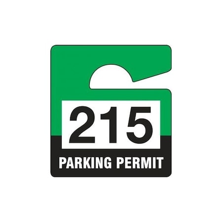 Accuform Parking Permit Tag, Numbered 800-899, Teal, 3in x 2.75in, Laminated PF-Cardstock, 100PK TNT826TLJ